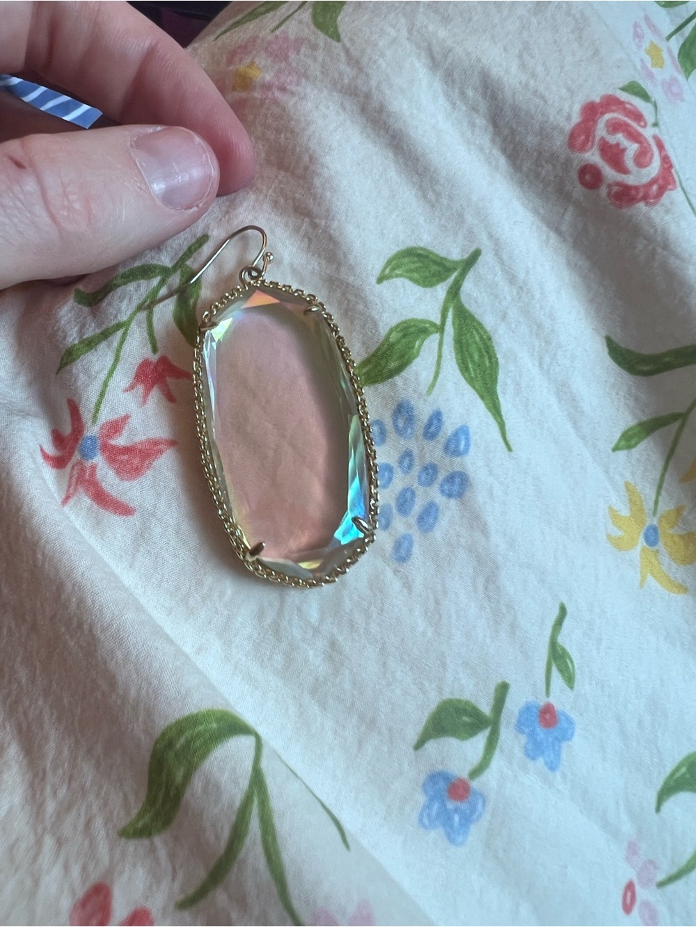 Kendra Scott Gold Iridescent Deily Drop SINGLE earring pink